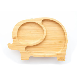 ECORASCALS Šedá bambusová miska Elephant s príslušenstvom