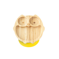 ECORASCALS Bamboo bowl yellow Owl with sucker