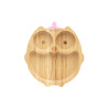 ECORASCALS Bambusová miska růžová Sova s přísavkami