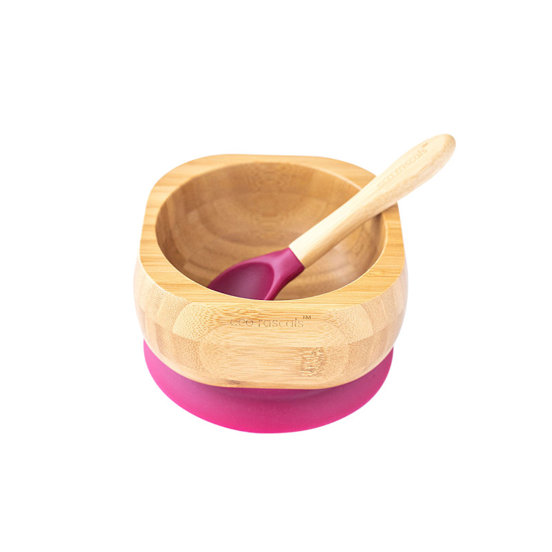 ECORASCALS Bambusová miska sytě červená s p