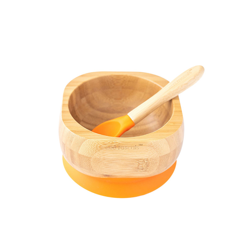 ECORASCALS Bamboo bowl deep orange