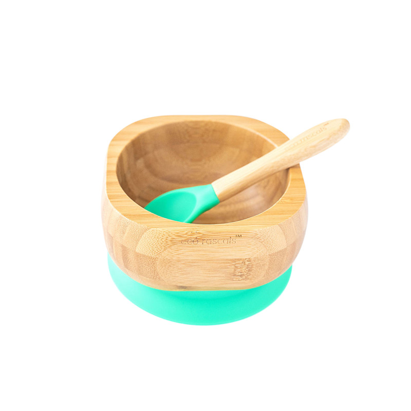ECORASCALS Bamboo bowl deep green with right