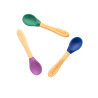 ECORASCALS Set of 3 bamboo spoons with silicone (navy blue, purple, green)