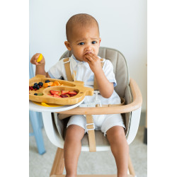 ECORASCALS Bambusová miska žlutá Elephant s příslušenstvím