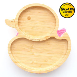 ECORASCALS Bamboo bowl pink Duck with p