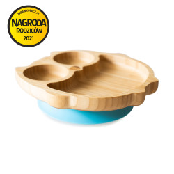 ECORASCALS Bamboo bowl blue Owl with front