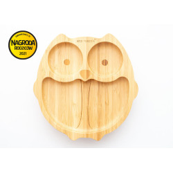 ECORASCALS Bamboo bowl blue Owl with front
