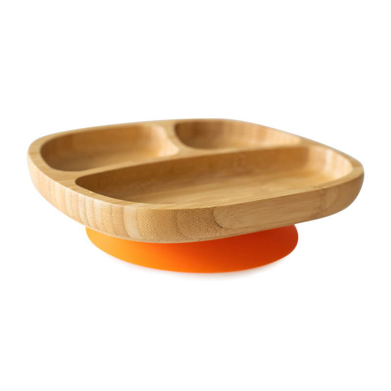 ECORASCALS Three-section bowl Bamboo orange