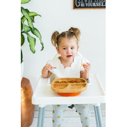 ECORASCALS Three-section bowl Bamboo orange