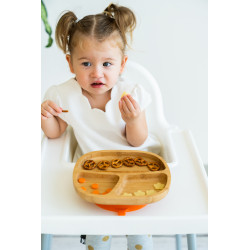 ECORASCALS Three-section bowl Bamboo orange