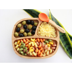 ECORASCALS Three-section bowl Bamboo orange