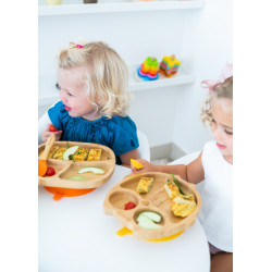 ECORASCALS Talerzyk trójdzielny Bambusowy żółty