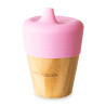 ECORASCALS Bamboo mug with a capacity of 190 ml with a pink spout