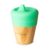 ECORASCALS Bamboo mug with a capacity of 190 ml with a green spout