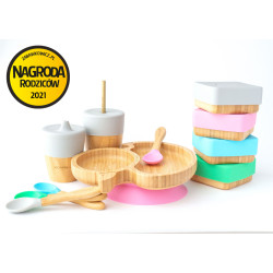 ECORASCALS 240 ml bamboo mug with orange silicone lid