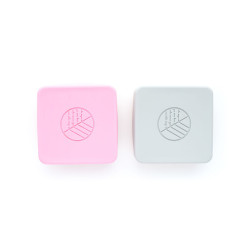 ECORASCALS Bambusové nádoby na občerstvenie 2 ks sivoružové