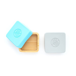 ECORASCALS Bambusové nádoby na občerstvenie 2 ks sivomodré