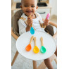 ECORASCALS Set of 3 bamboo spoons with silicone (red, green, blue)
