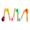 ECORASCALS Set of 3 bamboo spoons with silicone (red, orange, pink)