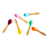 ECORASCALS  Zestaw łyżeczek bambusowych z silikonową nakładką 3 SZT MIX(żółta, niebieska, czerwona)