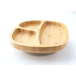 ECORASCALS Miska trojdielna Bamboo sivá s