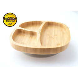 ECORASCALS Miska trojdielna Bamboo sivá s