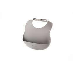 ECORASCALS Silikonový bryndáček STŘÍBRNÝ