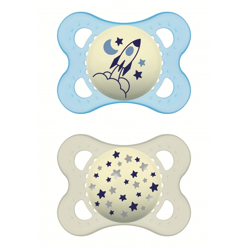 MAM BABY Smoczek uspokajający Orginal Boy Silky Night  2-6 m 2 szt