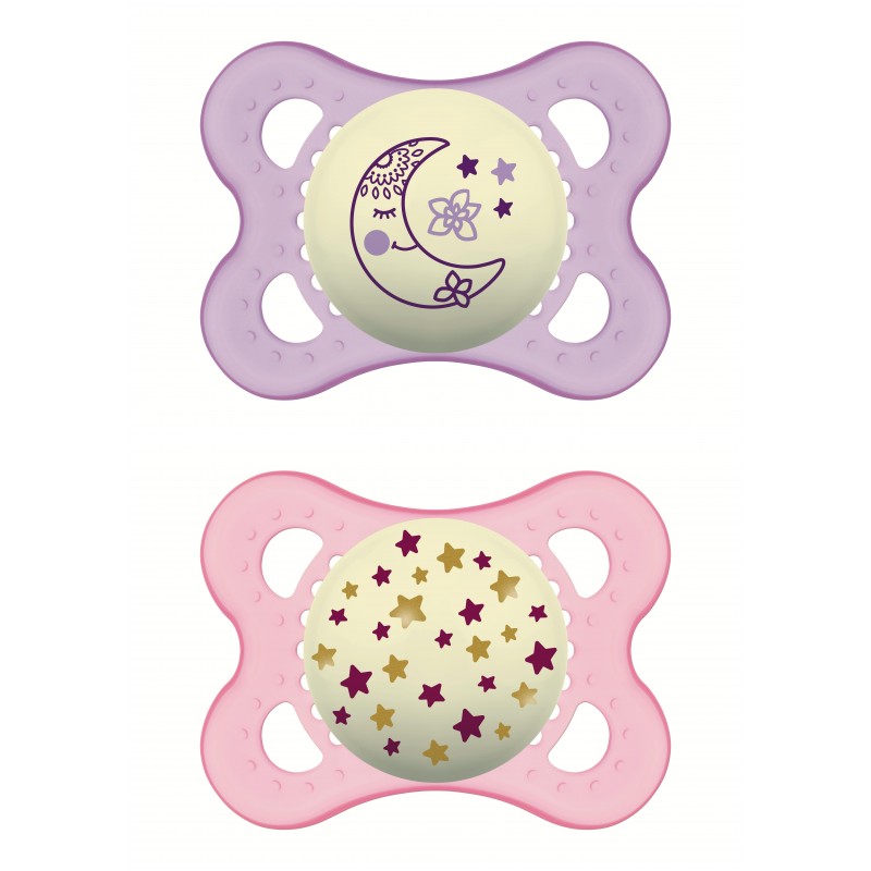 MAM BABY Smoczek uspokajający Orginal Girl Silky Night  2-6 m 2 szt
